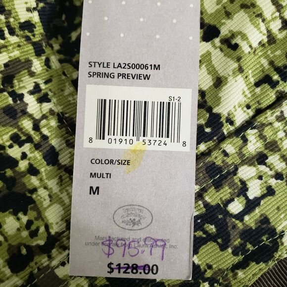 Laura Ashley Womens Blazer Jacket Size Medium Green Printed Snap Front Pockets - Picture 12 of 12